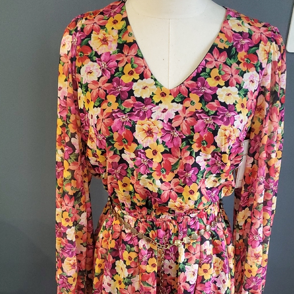 Aura Pink and Orange Barbicore Dress - Picture 3 of 15